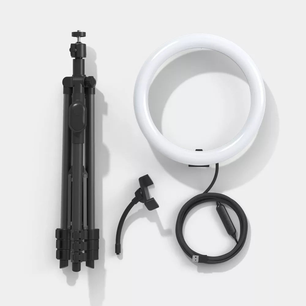 Height Adjustable Ring Light Phone Tripod Stand