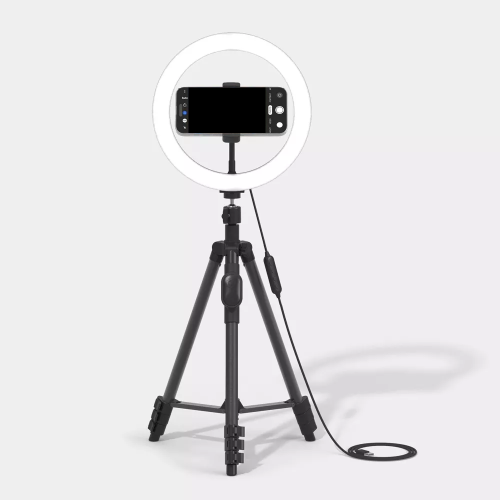 Height Adjustable Ring Light Phone Tripod Stand