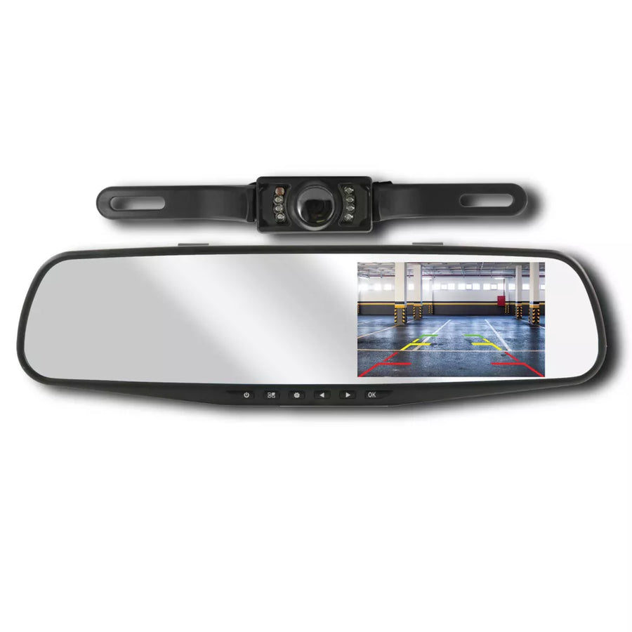 Rearview Mirror Dash Cam with Dual‑View Backup Camera